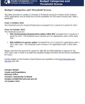 Briefing Note 5: Budget Categories and Threshold Scores